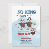 "No King Days" Patriotic Eagle Foto terug Kaart (Voorkant)