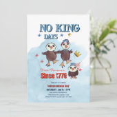 "No King Days" Patriotic Eagle Foto terug Kaart (Staand voorkant)