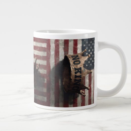 No King – Distressed Crown with American Flag Grote Koffiekop (Rechts)