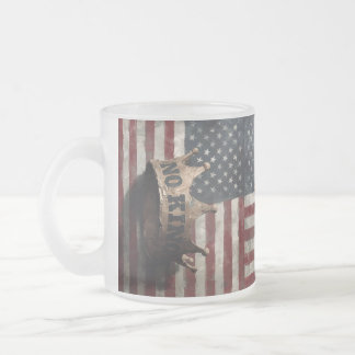 No King – Distressed Crown with American Flag Matglas Koffiemok