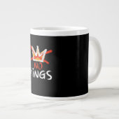 No King Funny Quote Retro Creative Style Grote Koffiekop (Voorkant rechts)