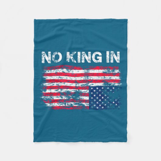 No King In America American Flag Upside Down Distr Fleece Deken (Voorkant)