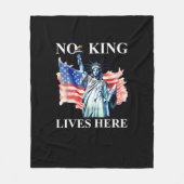 No King Lives in America Freedom Flag Patriotic Fleece Deken (Voorkant)