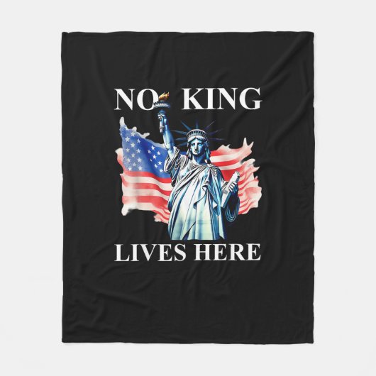 No King Lives in America Freedom Flag Patriotic Fleece Deken (Voorkant)