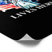 No King Lives in America Freedom Flag Patriotic Poster (Hoek)