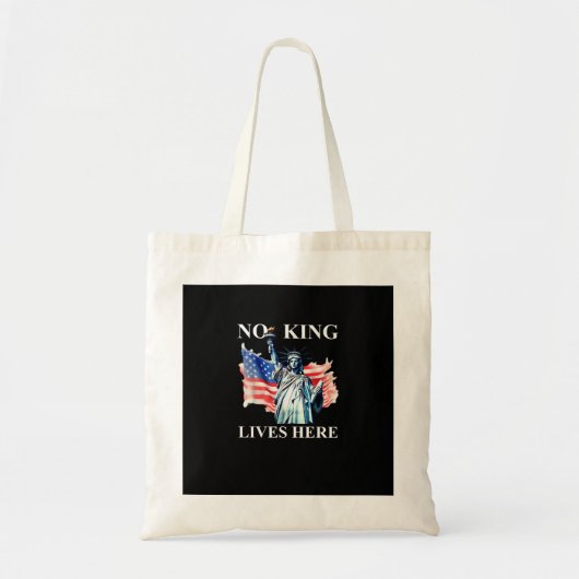 No King Lives in America Freedom Flag Patriotic Tote Bag (Voorkant)