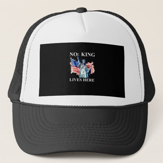 No King Lives in America Freedom Flag Patriotic Trucker Pet (Voorkant)