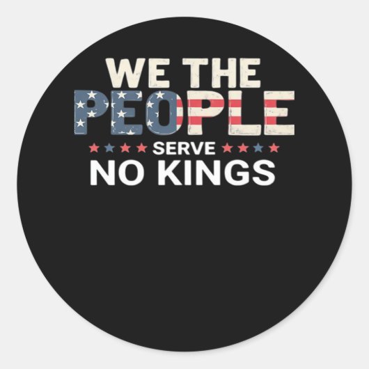 No King Patriotic Freedom No Kings In America Crea Ronde Sticker (Voorkant)