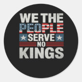 No King Patriotic Freedom No Kings In America Retr Ronde Sticker (Voorkant)