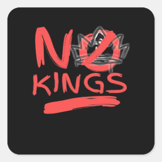 No King Simple Clean Design Vierkante Sticker
