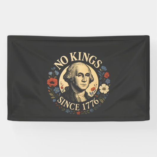 No King Since 1776 American Democracy Protest  Spandoek (Horizontaal)