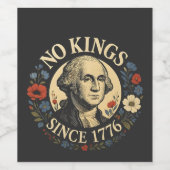 No King Since 1776 American Democracy Protest  Wijn Etiket (Enkel label)