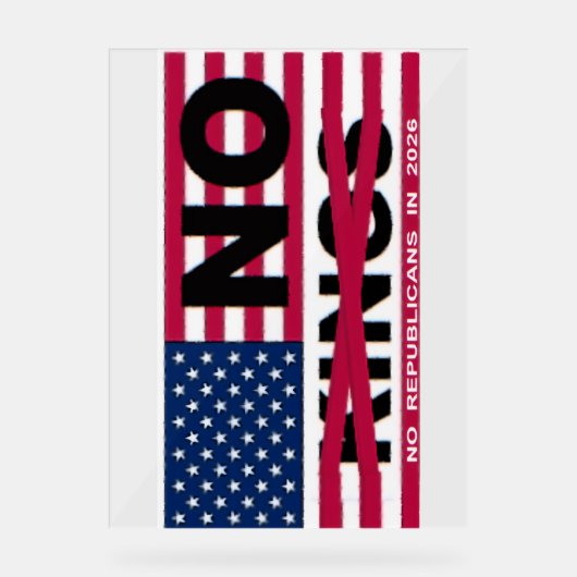 "NO kings" Acryl Bord (Voorkant)