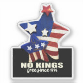 No Kings American Democracy Vrijheid Patriottisch Sticker (Voorkant)