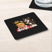 No Kings Anti Cats Funny Classic Style Kartonnen Onderzetters (Schuin)