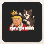 No Kings Anti Cats Funny Classic Style Kartonnen Onderzetters (Voorkant)