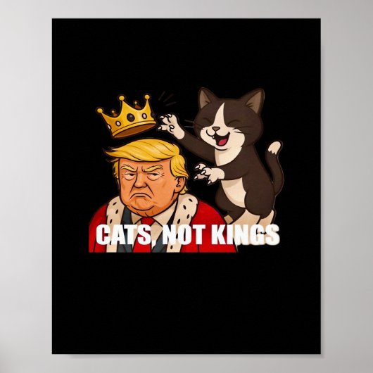 No Kings Anti Cats Funny Classic Style Poster (Voorkant)