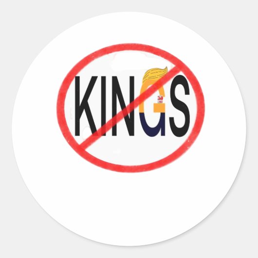 No Kings Anti Classic Minimal Clean Ronde Sticker (Voorkant)