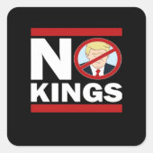 No Kings Anti Classic Minimal Clean Vierkante Sticker (Voorkant)