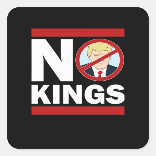 No Kings Anti Classic Minimal Clean Vierkante Sticker (Voorkant)