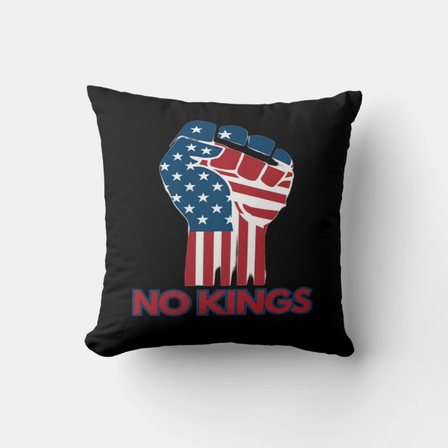 No Kings Anti Classic Retro Style Kussen (Voorkant)