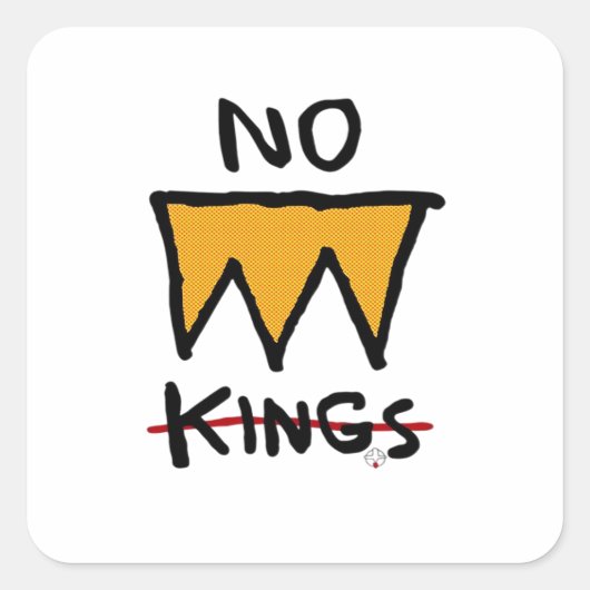 No Kings Anti Classic Vierkante Sticker (Voorkant)