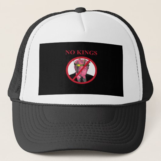 No Kings Anti Creative Graphic Style Trucker Pet (Voorkant)