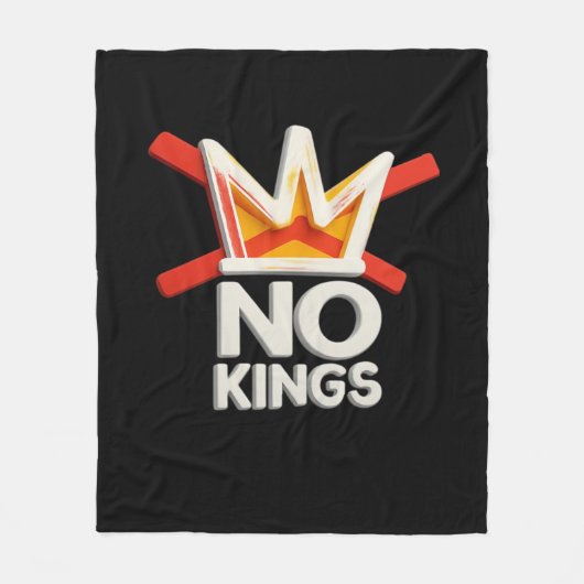 No Kings Anti Minimal Clean Design Fleece Deken (Voorkant)