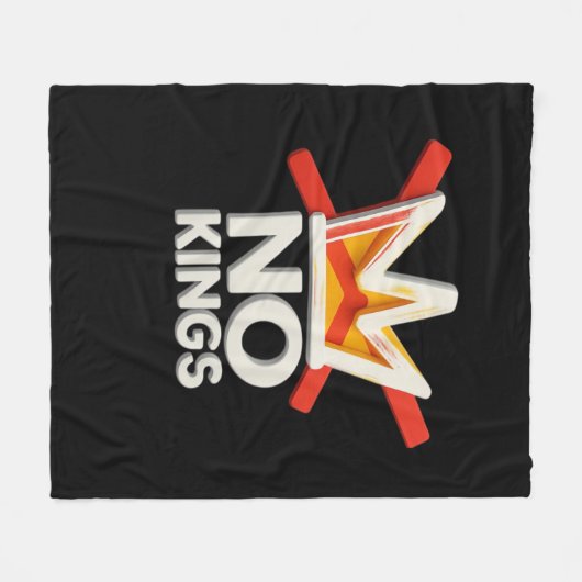 No Kings Anti Minimal Clean Design Fleece Deken (Voorkant (Horizontaal))