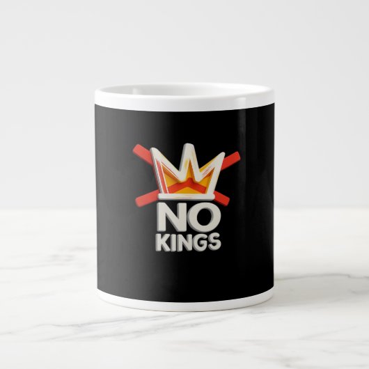 No Kings Anti Minimal Clean Design Grote Koffiekop (Voorkant)
