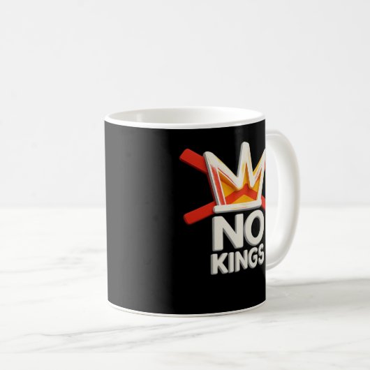 No Kings Anti Minimal Clean Design Koffiemok (Voorkant rechts)