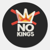 No Kings Anti Minimal Clean Design Ronde Sticker (Voorkant)