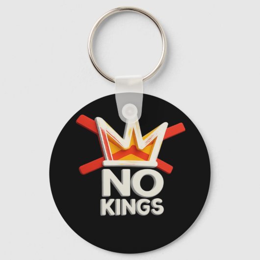 No Kings Anti Minimal Clean Design Sleutelhanger (Voorkant)