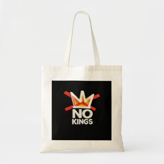 No Kings Anti Minimal Clean Design Tote Bag (Voorkant)