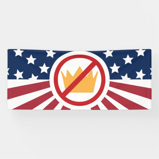 NO KINGS! Anti-Trump Flag Spandoek (Horizontaal)