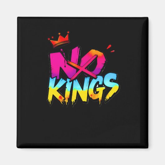 No Kings - Bold Graffiti Statement Sticker Magneet (Voorkant)
