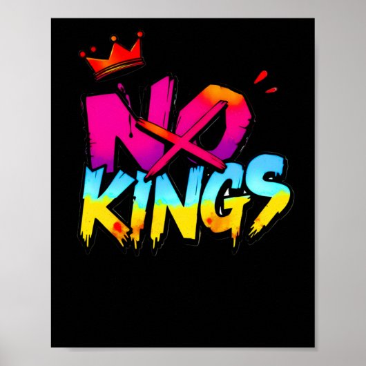No Kings - Bold Graffiti Statement Sticker Poster (Voorkant)