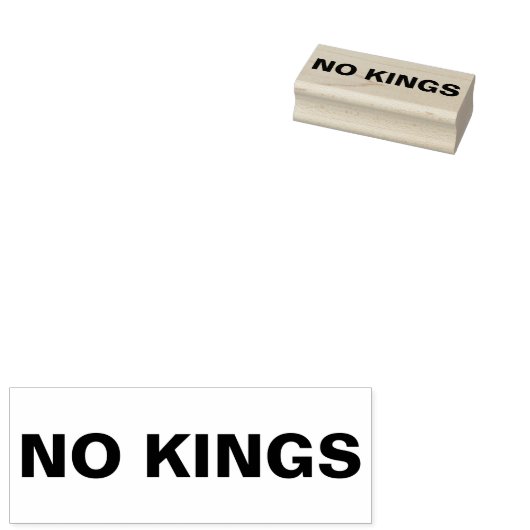 No Kings bold protest Rubberstempel (Gestempeld)