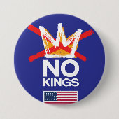 No Kings Button met Amerikaanse vlag (Voorkant)