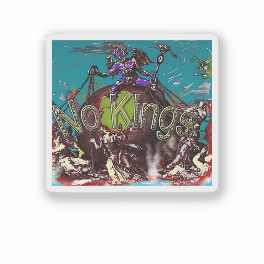 No Kings Classic Modern Minimal Style Sticker (Voorkant)