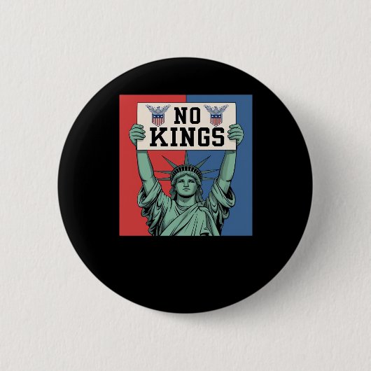 No Kings Classic Patriotic Style Ronde Button 5,7 Cm (Voorkant)