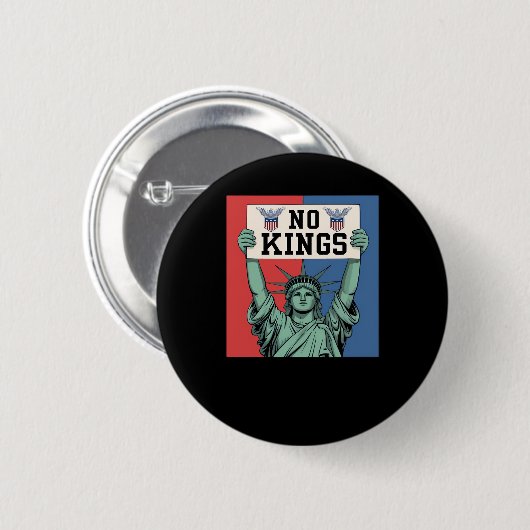 No Kings Classic Patriotic Style Ronde Button 5,7 Cm (Voorkant /achterkant)