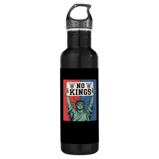 No Kings Classic Patriotic Style Waterfles (Voorkant)