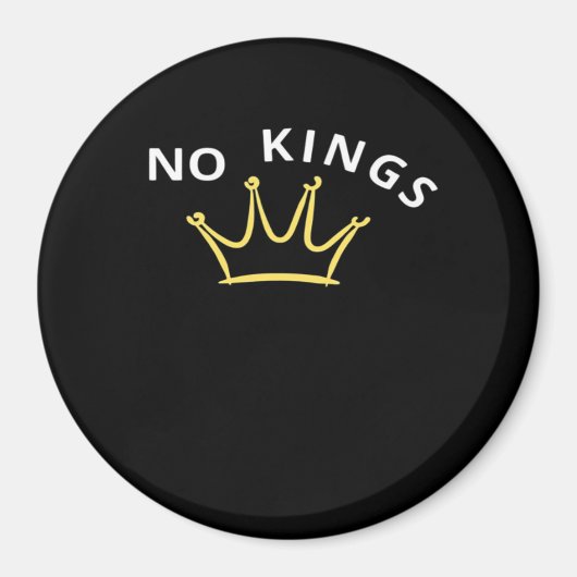No Kings Classic Retro Cool Style Magneet (Voorkant)