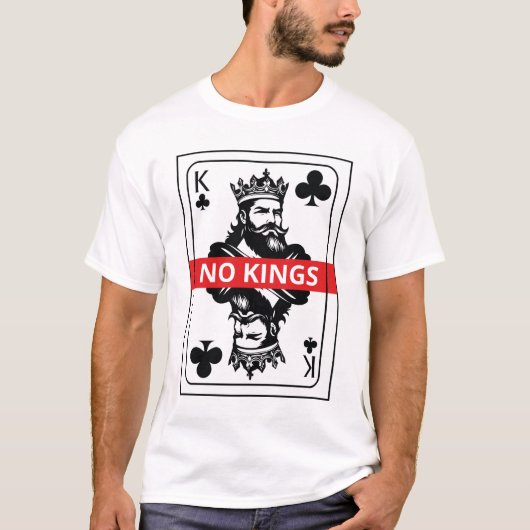 No Kings Club Shirt – Black and White Playing Card (Voorkant)