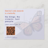 No Kings Day Monarch Butterfly Activist Art Briefkaart (Achterkant)