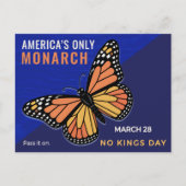 No Kings Day Monarch Butterfly Activist Art Briefkaart (Voorkant)