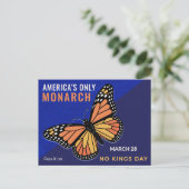 No Kings Day Monarch Butterfly Activist Art Briefkaart (Staand voorkant)