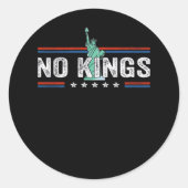 No Kings Day Retro Classic Design Ronde Sticker (Voorkant)
