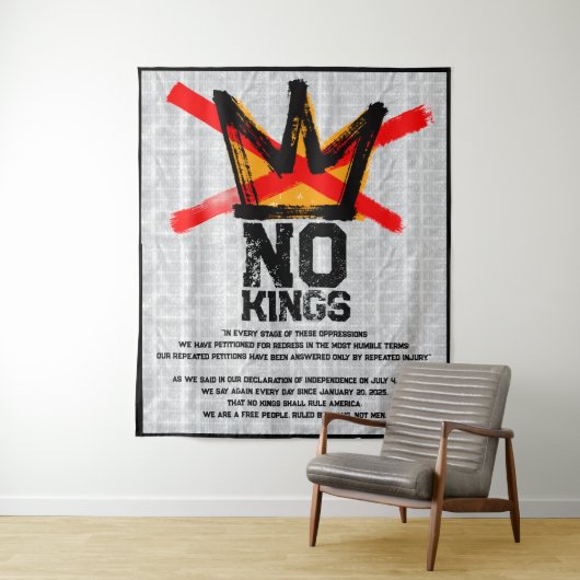 NO KINGS Declaration of Independence AGAIN  Wandkleed (In situ)